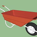Two Orange Wheelbarrows With Large And Small Sizes For Garden Use 3d model