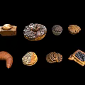 Assorted Freshly Baked Pastries With Cinnamon Rolls Muffins Tarts And Blueberry Rolls