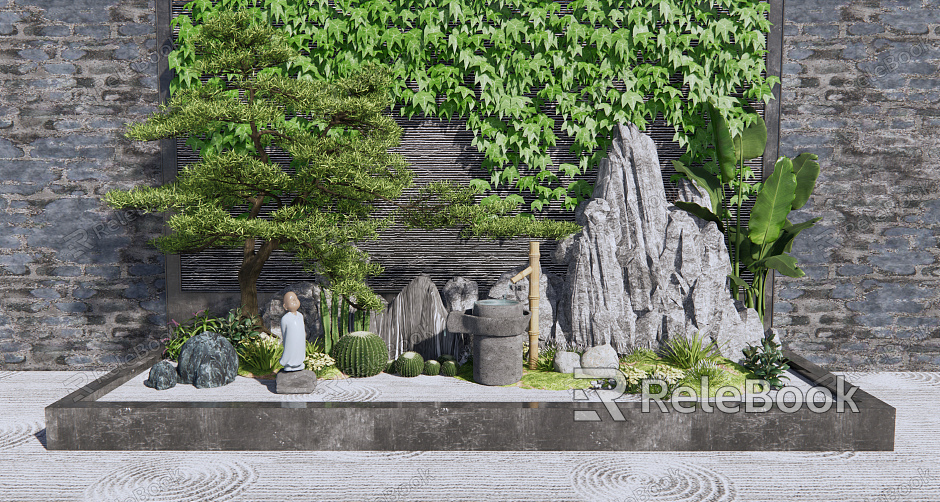 New Chinese landscape sketch rockery waterscape model