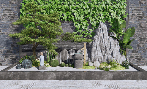 New Chinese landscape sketch rockery waterscape 3d model