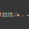 Colorful Assorted Desserts Collection Featuring Donuts Lollipops Macarons And Cupcakes