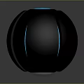 Black Sphere With Blue Glowing Lines And Futuristic Textured Surface Modern Design