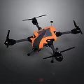 Orange Black Quadruple Rotor Drone For Space Exploration Aerial Missions