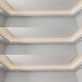Modern Ceiling Design Featuring Recessed Lighting Decorative Molding And Sleek White Finish Details