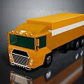 Vibrant Yellow Cargo Truck with White Stripe and Modern Cab Design