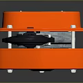 Red Chain Hoist With Black Hook And Metal Chain For Lifting Applications