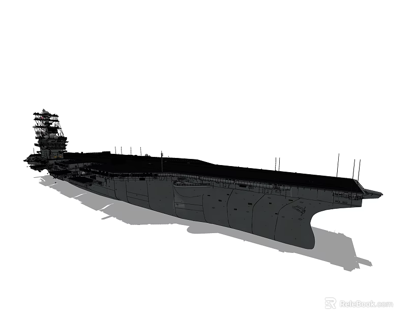 Aircraft Carrier Military Weapon System with Naval Warfare Platform 3D Model Design Features 3d model 