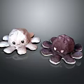 Cute Plush Octopus Home Decor Furniture Toys In Light Gray And Dark Purple