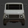 White Vintage Truck With Open Bed Single Cab And Dark Background Reflection 3d model