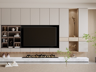 Modern TV background wall TV cabinet 3d model