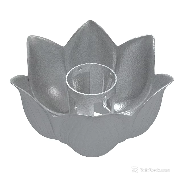 Lotus Shaped Metal Baking Mold With Petal Design For Cake Making 3d model