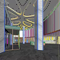 Modern Hospital Outpatient Clinic Reception With Marble Columns And Ceiling Lights