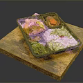 Tasty Bento Box With Grilled Chicken Fresh Vegetables Rice And Creamy Sauce