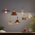 Modern Pendant Lights With Wooden Shades And Warm Lighting For Interior Design