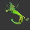 White Dragon 3D Model With Detailed Mythical Creature Design And Sleek Form On Dark Background