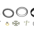 Elegant Jewelry Collection Featuring Pearl Necklace Ornate Rings Cross Pendants And Black Chokers
