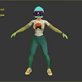 Woman Wearing VR Headset With Brain Graphic T-Shirt In Virtual Reality Experience