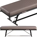 Modern Sofa Bench With Gray Padded Seat And Black Metal Frame Design