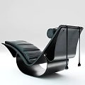 Modern Black Leather Lounge Chair With Curved Frame And Sleek Design