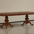 Classic Wooden Dining Table With Carved Legs And Rectangular Top Design 3d model