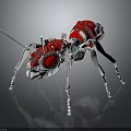 Red and White Mechanical Ant Robot With Long Antennae And Mechanical Legs
