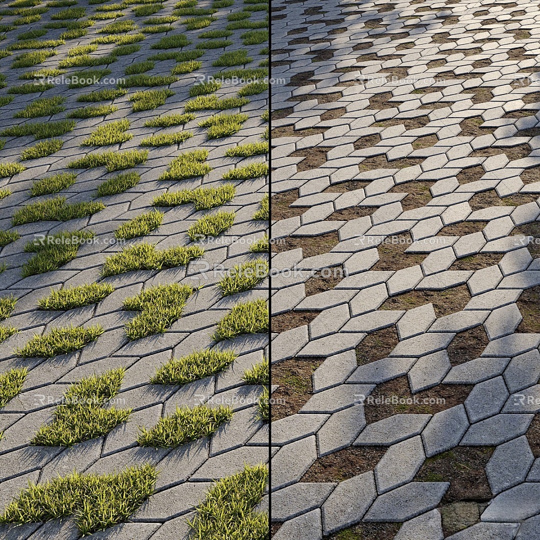 Ecological pavement type 3d model