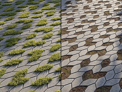 Ecological pavement type 3d model