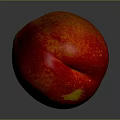 Fresh Ripe Peach with Glossy Red and Yellow Skin on Gray Background