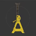 Yellow Automotive Jack Stand Tripod Design For Vehicle Support Metal Structure