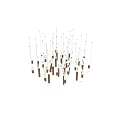 Modern Chandelier With Transparent Circular Rings And Gold Accents Design
