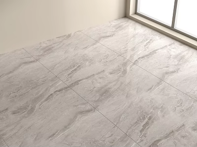 Light Gray Porcelain Floor Tiles With Natural Marble Vein Texture For Indoor Living Space 3d model