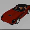 Red Vintage Sports Car With Black Roof And Sleek Classic Design