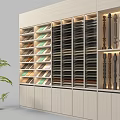 Modern Style Display Shelves With Multiple Layers Different Color Partitions And LED Lighting 3d model