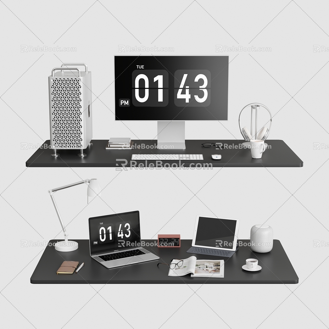 Ornaments Combination Computer Digital Products Keyboard Host Headset Coffee Desk Lamp Notebook model