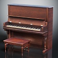 European Piano Antique Piano 3d model