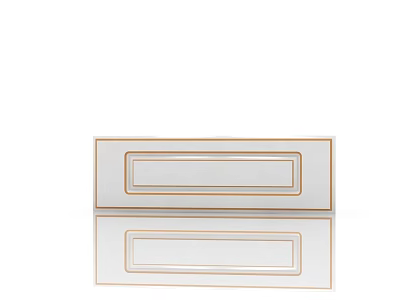 Stylish Double Doors With White Panels Gold Trim And Modern Interior Design 3d model