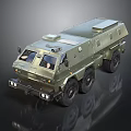 Modern Green Military Tank with Six Wheeled Armored Design and Roof Turret
