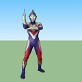 Ultraman Character In Purple Red White Costume With Golden Accents And Crossed Arms Pose