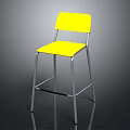 Modern Yellow Bar Stool With Metal Frame And Comfortable Seat Design