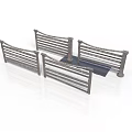 Metal Railings With Horizontal Bars And Support Posts For Building Use