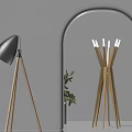 Modern Floor Lamps Black Shade And Multi Light Golden Stand In Arched Doorway Gray Wall