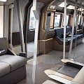Modern Metro Interior Design With Comfortable Seats Large Windows And Elegant Lighting 3d model