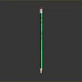 Green Pencil With Red Eraser Cap And Smooth Wooden Body For Daily Use