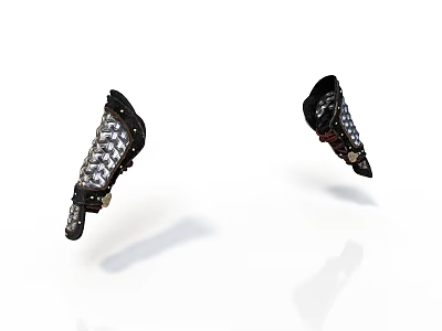 Traditional Combat Weapon With Leather And Metal Mesh Intricate Pattern Design For Protection 3d model