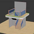 Wooden Stairs With Wooden Handrail And Black Balusters On Light Wood Flooring
