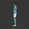 Blue Football Apparel Set With White Shorts Blue Socks And Yellow Boots