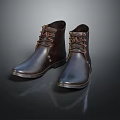 Classic Brown Leather Lace Up Boots With Stylish Design For Casual Wear