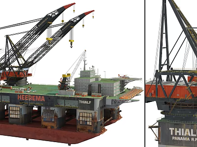 Industrial Equipment Heerema Thialf Offshore Crane Platform With Heavy Lifting Marine Structure 3d model