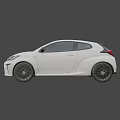 White Toyota Two Door Sports Car with Red Background Black Wheels and Sporty Design