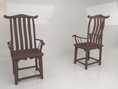 Chinese Wooden Chair Single Chair Wooden Chair 3d model